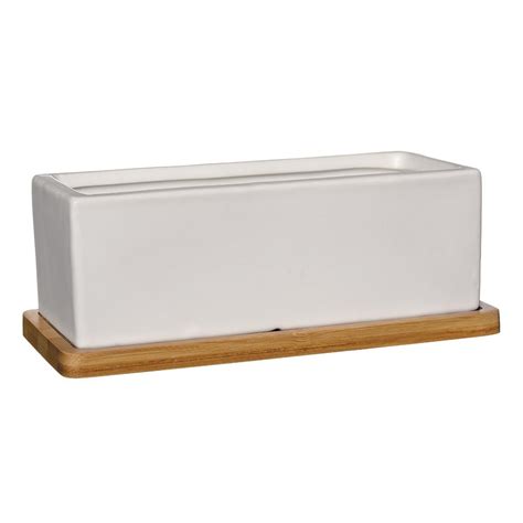 white metal planter box|rectangle white ceramic box planter.